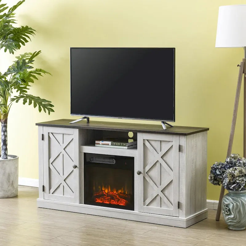 54 in. TV Stand Console for TVs up to 60 in. with Electric Fireplace - 54  in Width