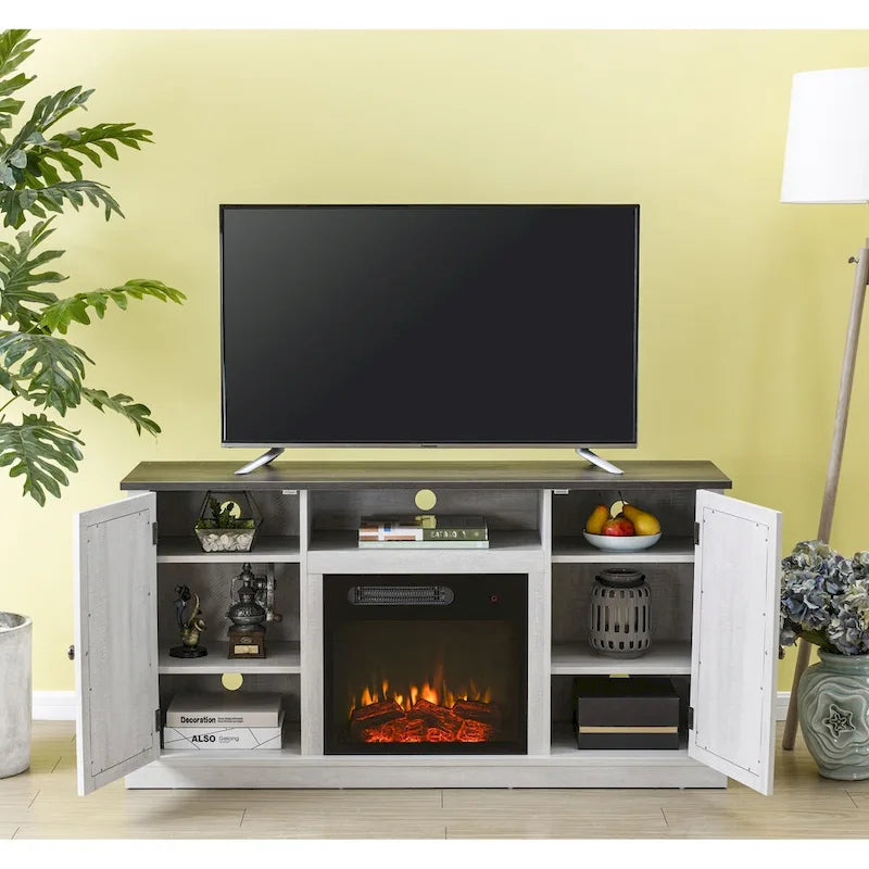 54 in. TV Stand Console for TVs up to 60 in. with Electric Fireplace - 54  in Width