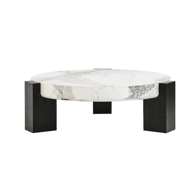 Modern Round Nesting Coffee Table Set of 2 With Glass Top