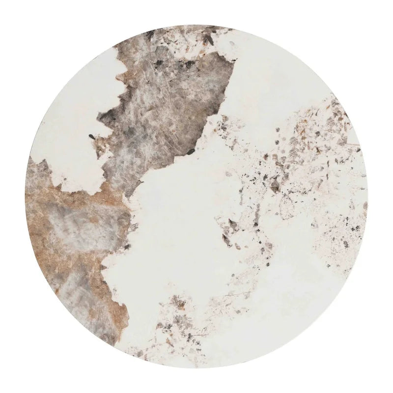 19.68 Inch Marble Round End Table with storage, Modern Nightstand with Drawer, Side Table for Living Room&Bedroom