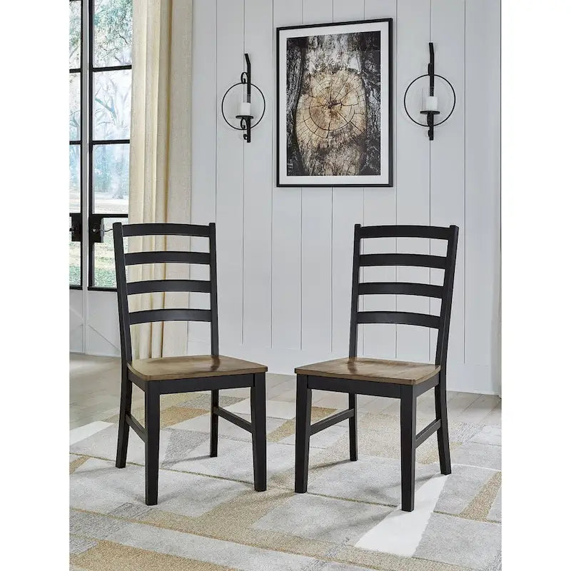 Signature Design by Ashley Wildenauer Brown/Black Dining Chair - 19  W x 23.25  D x 39  H