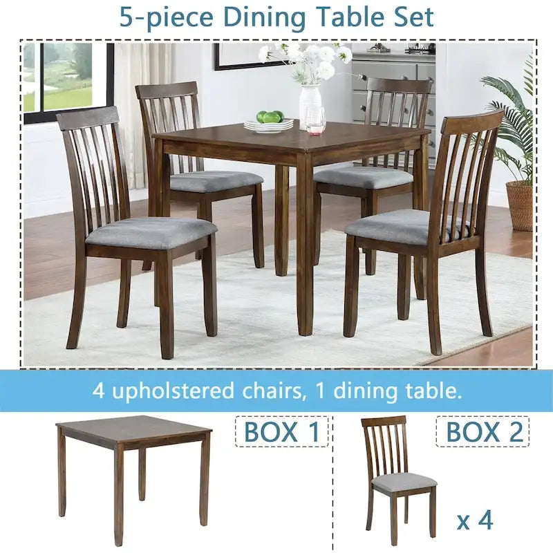 Wooden Dining Rectangular Table set for 4,Kitchen Dining Table