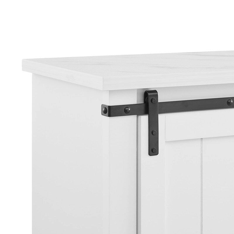 Rustic 47-inch Bar Cabinet with Sliding Barn Door