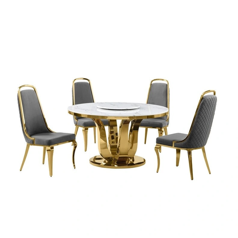 Best Quality Furniture D325-SC314-7 5 Piece Round Dining Set