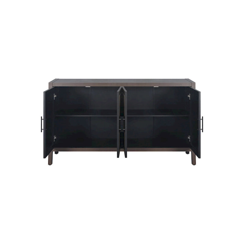 Accent Cabinet 4 Door Wooden Twill Sideboard Storage Cabinet