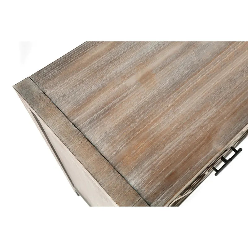 Accent Cabinet 4 Door Wooden Twill Sideboard Storage Cabinet