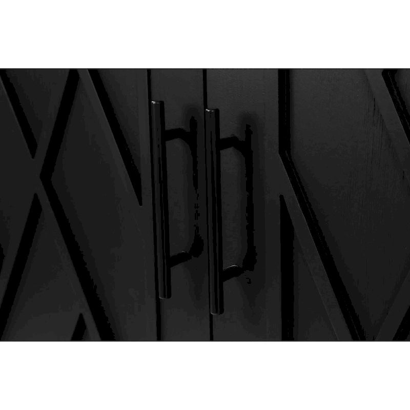 Accent Cabinet 4 Door Wooden Twill Sideboard Storage Cabinet