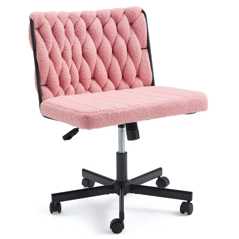 EROMMY Cross Legged Office ChairArmless Criss Cross Chair with WheelsHeight Adjustable for Office, Bedroom, Living Room - N/A