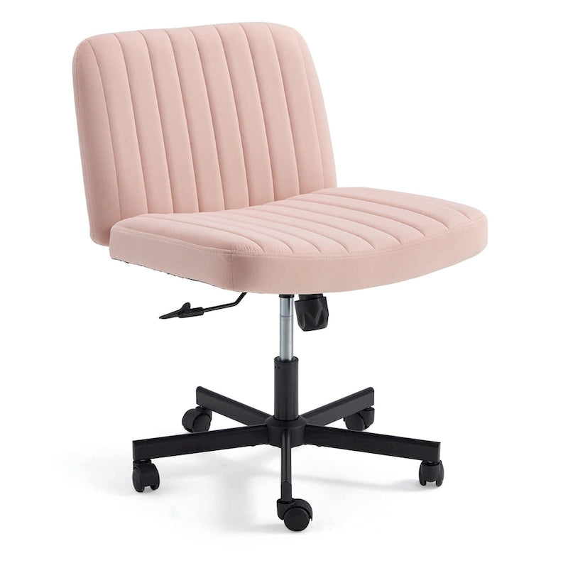 EROMMY Cross Legged Office ChairArmless Criss Cross Chair with WheelsHeight Adjustable for Office, Bedroom, Living Room - N/A