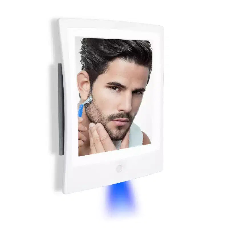 Miroir de courtoisie Zadro 2x7 rechargeable à LED résistant à l'eau pour salle de bain avec raclette