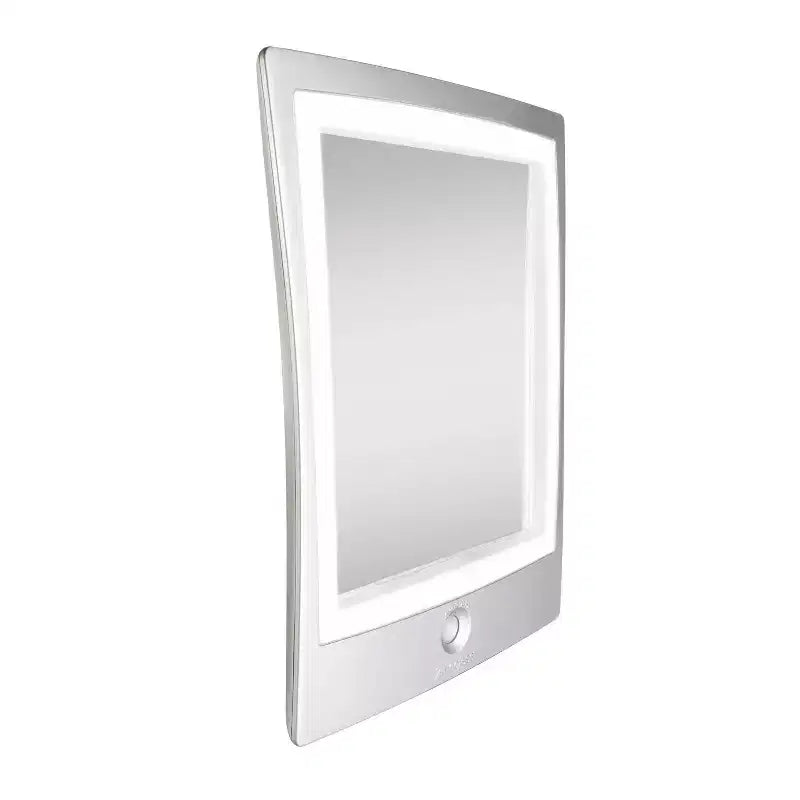 Miroir de courtoisie Zadro 2x7 rechargeable à LED résistant à l'eau pour salle de bain avec raclette