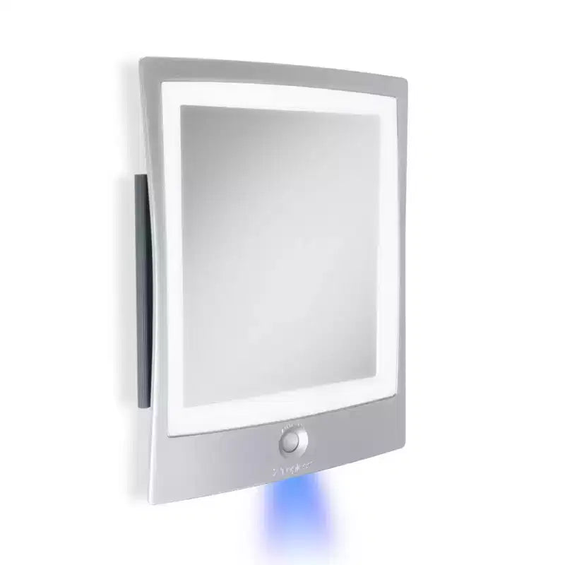 Miroir de courtoisie Zadro 2x7 rechargeable à LED résistant à l'eau pour salle de bain avec raclette