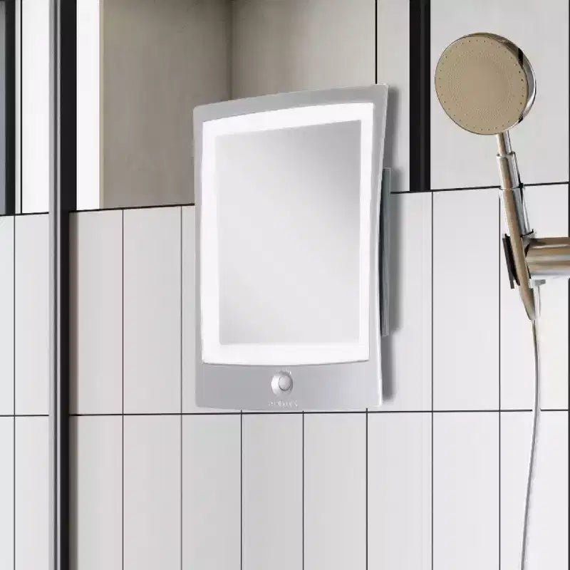 Miroir de courtoisie Zadro 2x7 rechargeable à LED résistant à l'eau pour salle de bain avec raclette