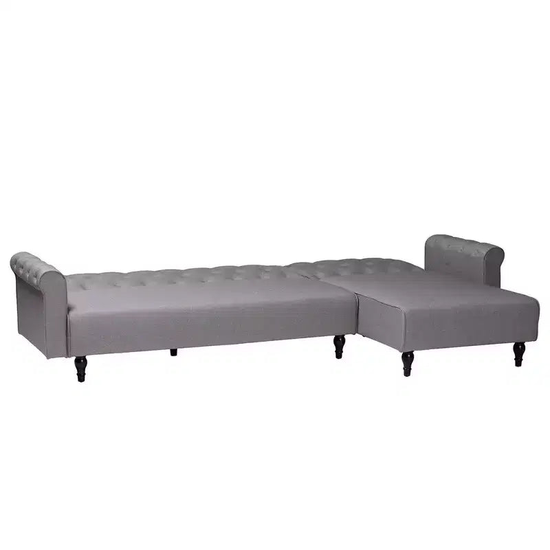 Baxton Studio Chesterfield Fabric Upholstered Convertible Sleeper Sofa