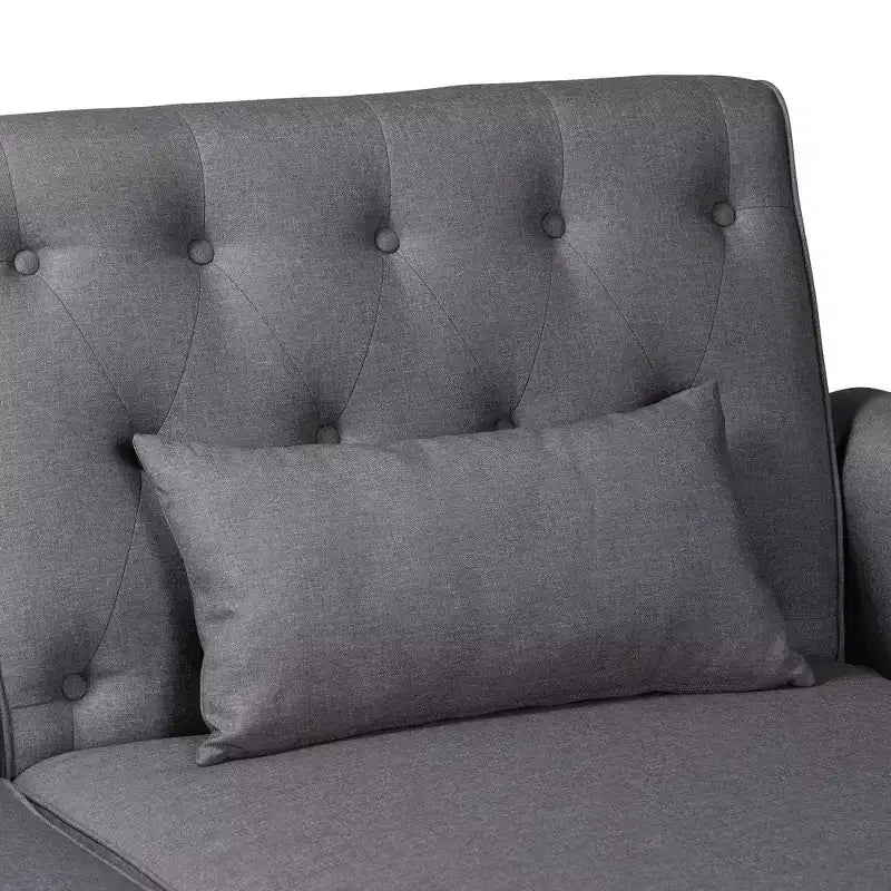 Baxton Studio Chesterfield Fabric Upholstered Convertible Sleeper Sofa
