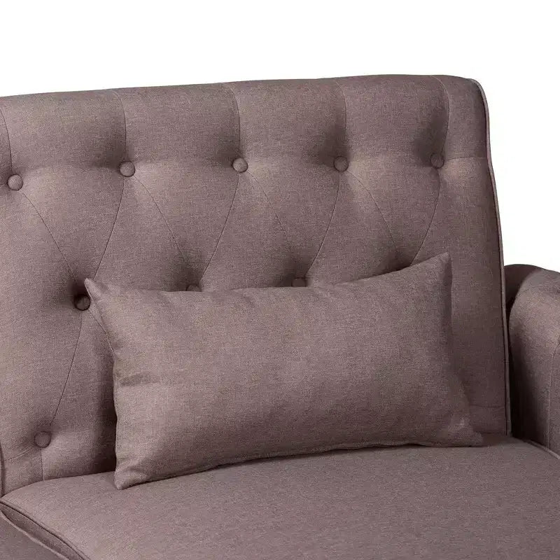 Baxton Studio Chesterfield Fabric Upholstered Convertible Sleeper Sofa