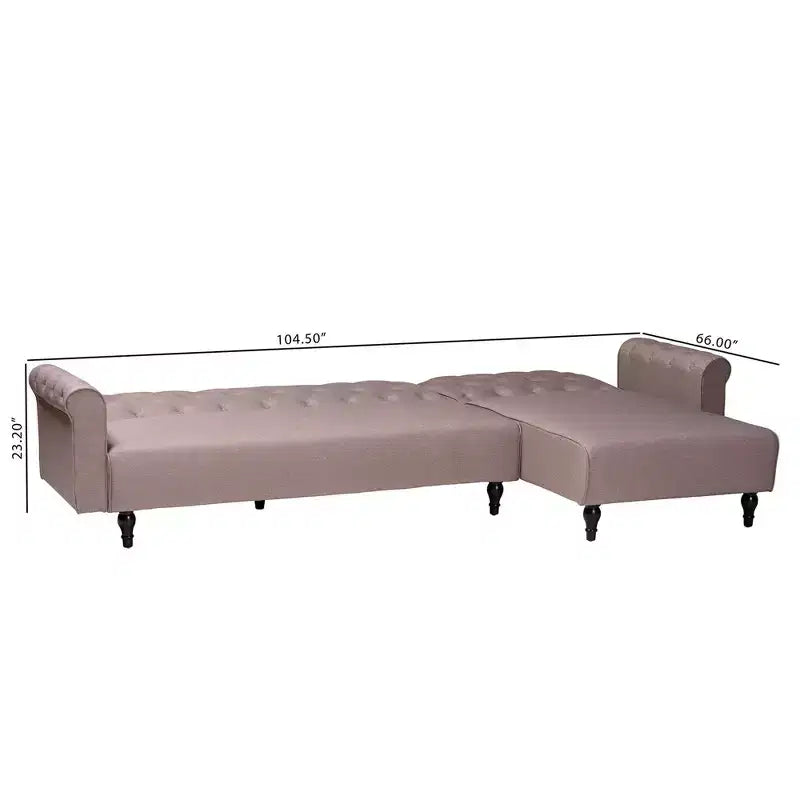 Baxton Studio Chesterfield Fabric Upholstered Convertible Sleeper Sofa