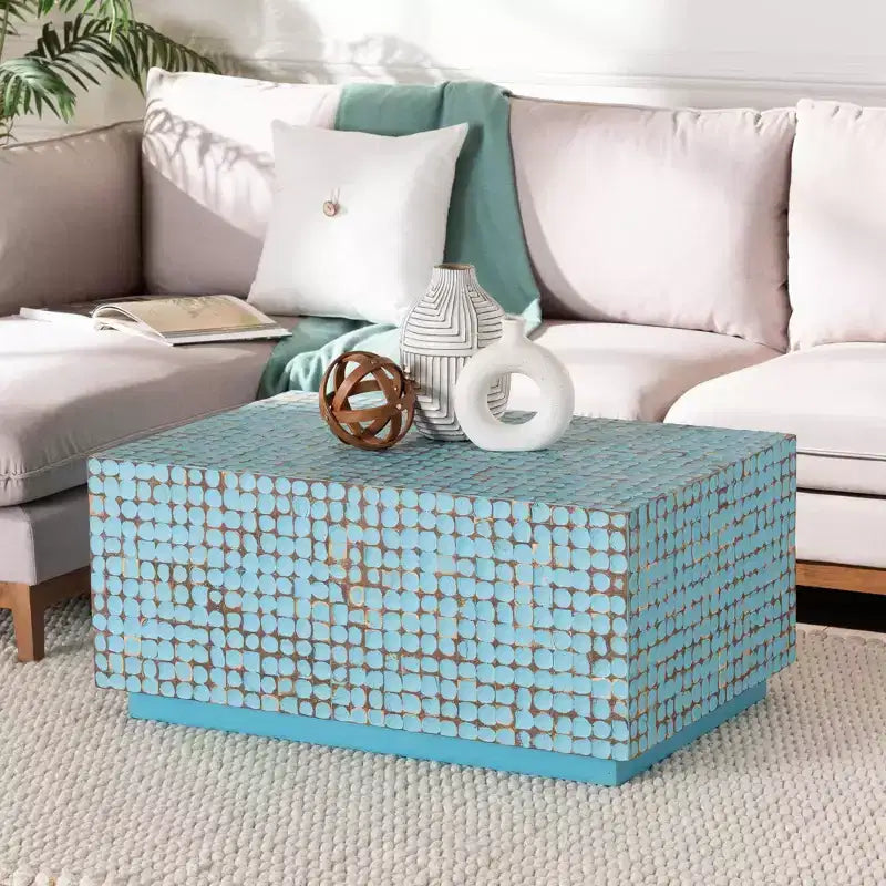 bali & pari Nitza Coconut Shell and Acacia Wood Coffee Table