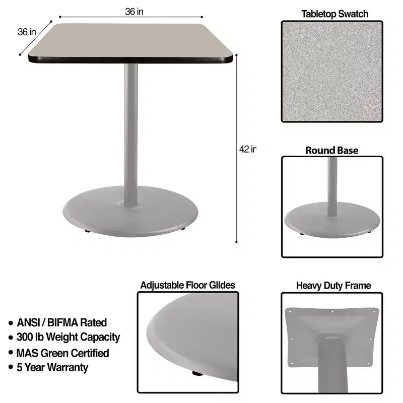Hampden Furnishings 42" Bennet Collection Square Dining Bar Height Table