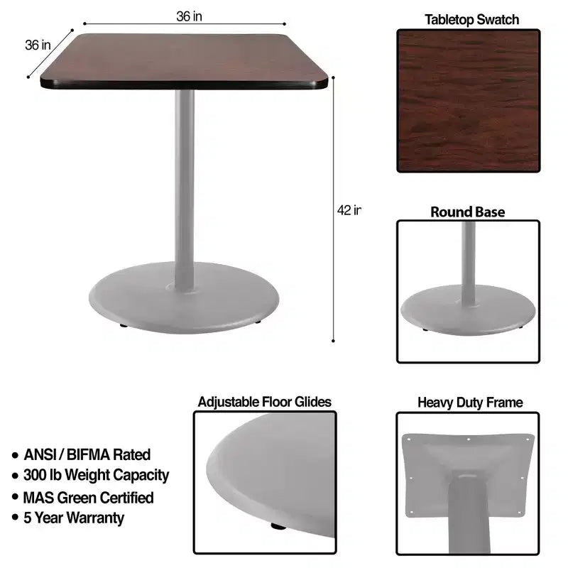 Hampden Furnishings 42" Bennet Collection Square Dining Bar Height Table