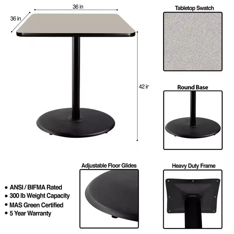 Hampden Furnishings 42" Bennet Collection Square Dining Bar Height Table