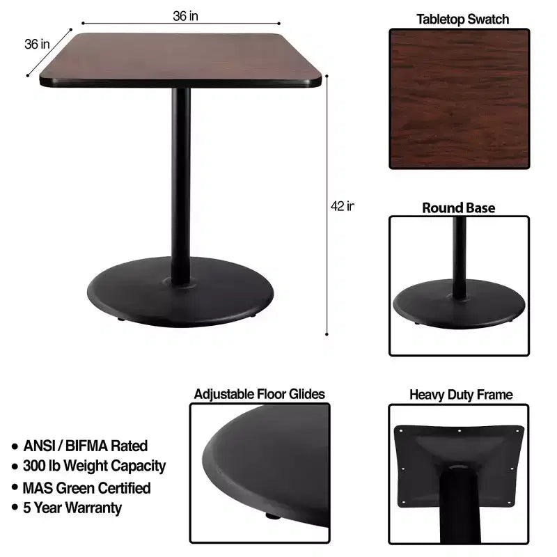 Hampden Furnishings 42" Bennet Collection Square Dining Bar Height Table