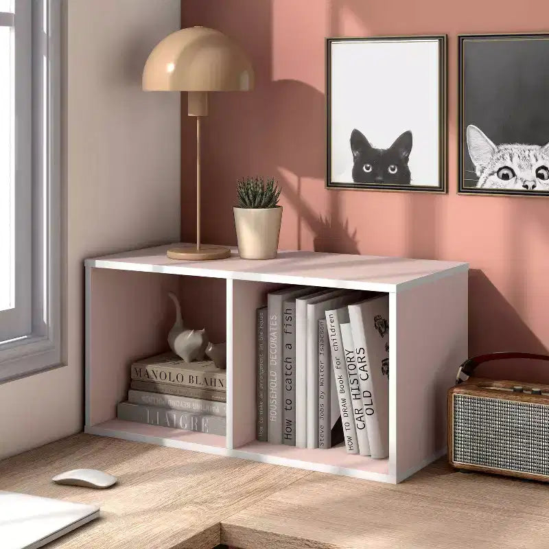 24/7 Shop At Home Bibliothèque moderne Silkpath 23,7 pouces à 2 cubes empilables et modulaires