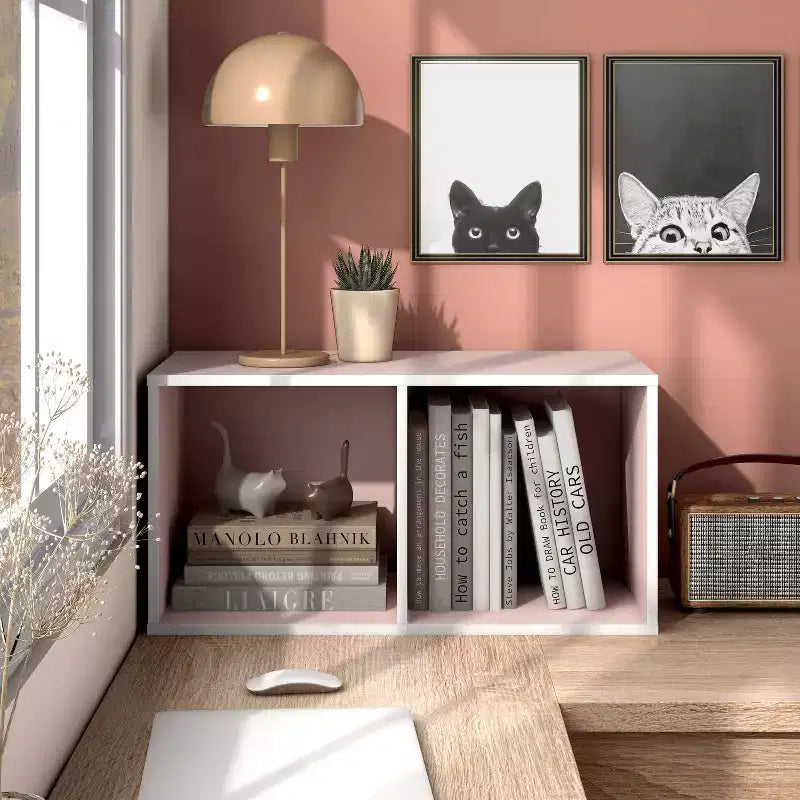 24/7 Shop At Home Bibliothèque moderne Silkpath 23,7 pouces à 2 cubes empilables et modulaires
