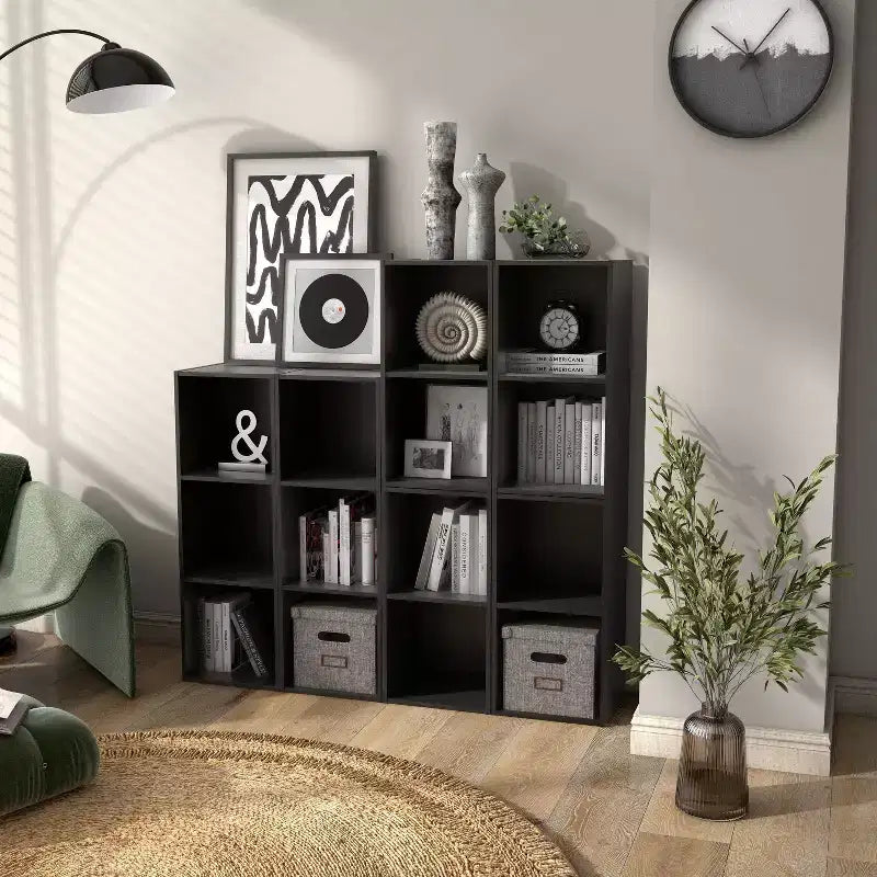 24/7 Shop At Home Bibliothèque moderne Silkpath 23,7 pouces à 2 cubes empilables et modulaires