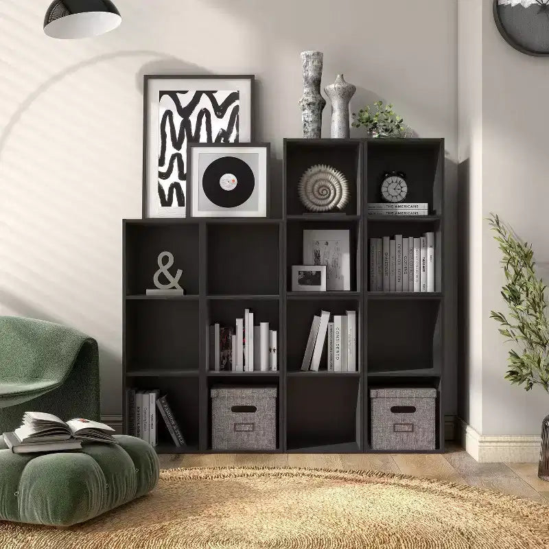 24/7 Shop At Home Bibliothèque moderne Silkpath 23,7 pouces à 2 cubes empilables et modulaires