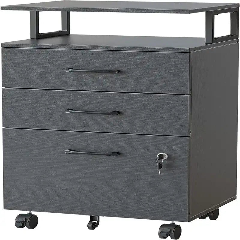 3-Drawer Rolling Filing Cabinet - 6.3 D x 30.12 W x 21.65 H