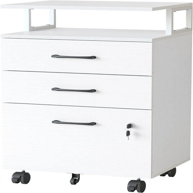 3-Drawer Rolling Filing Cabinet - 6.3 D x 30.12 W x 21.65 H