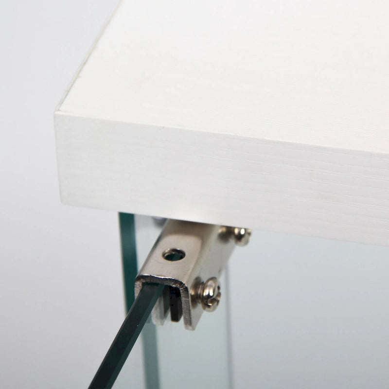 Glass Display Cabinet with 3 Shelves, One-Door Curio Cabinets, White Floor Standing Glass Bookshelf, Quick Installation