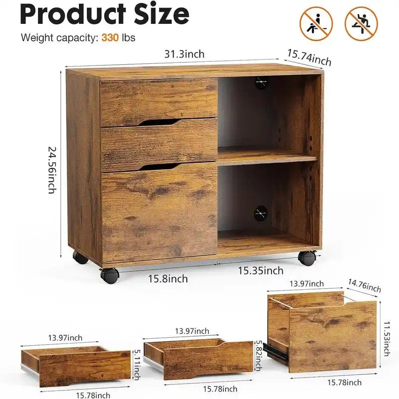 File Cabinet 3 Drawer - 31.3 D x 15.7 W x 24.4 H