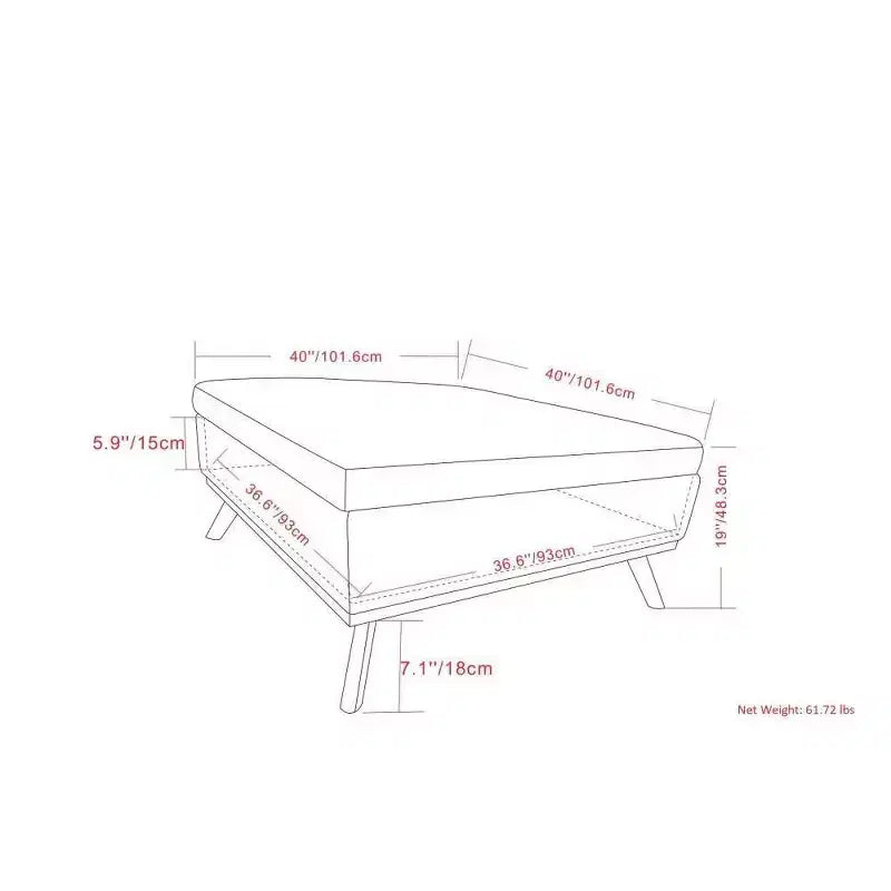 WyndenHall Ethan XL Square Coffee Table Storage Ottoman