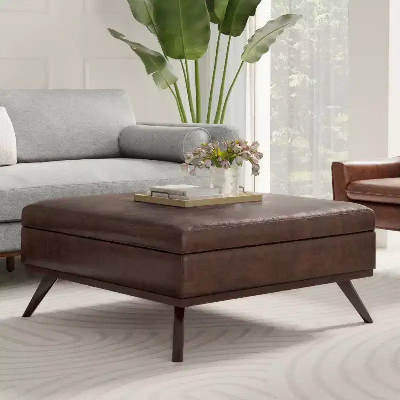 WyndenHall Ethan XL Square Coffee Table Storage Ottoman