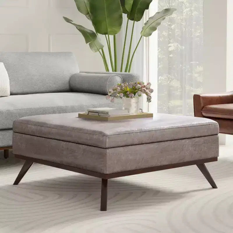 WyndenHall Ethan XL Square Coffee Table Storage Ottoman