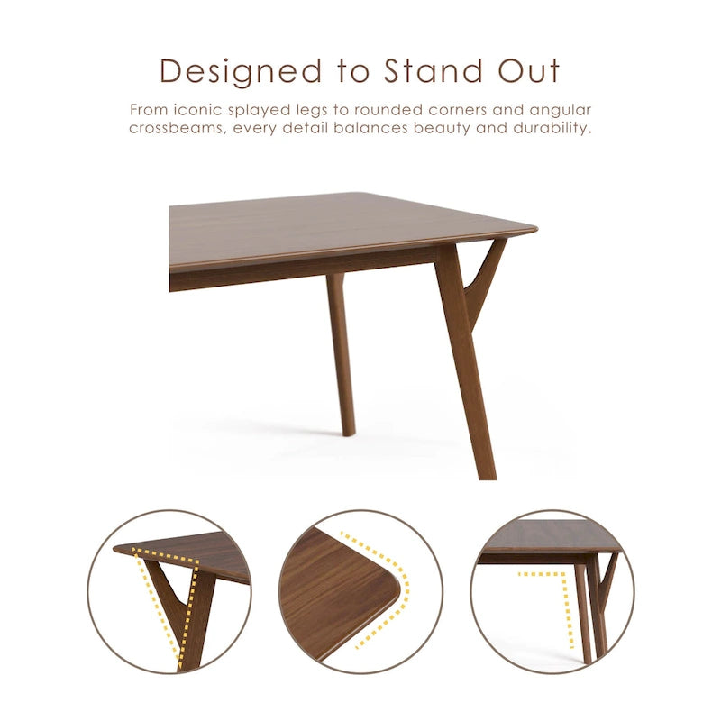 Furniture of America Beck Mid-century 7-Piece Wood Dining Table Set