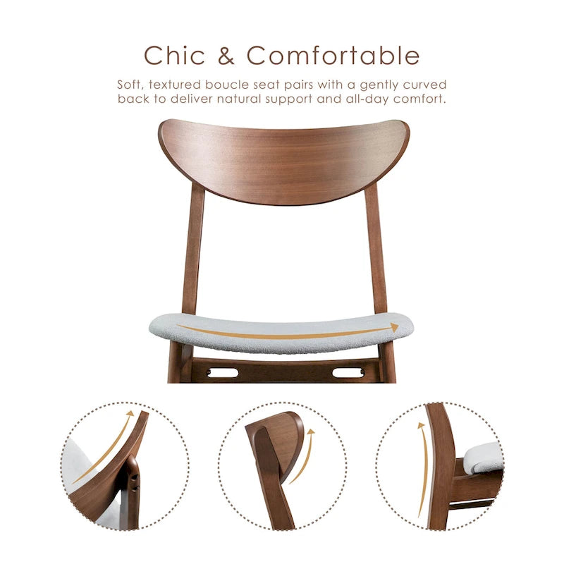 Furniture of America Beck Mid-century 7-Piece Wood Dining Table Set