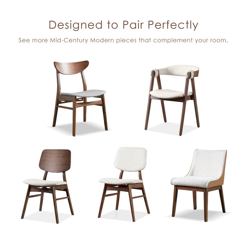 Furniture of America Beck Mid-century 7-Piece Wood Dining Table Set