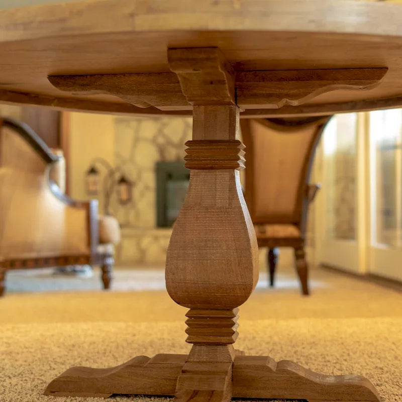 54 wide Round Dining Table in Natural wood finish - 54  x 54  x 30