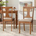 Buylateral Set of 2 Burntwood Dining Chairs with Padded Chair Seats