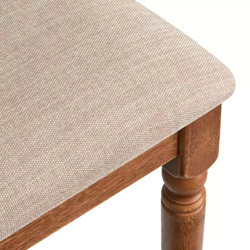 Buylateral Set of 2 Burntwood Dining Chairs with Padded Chair Seats