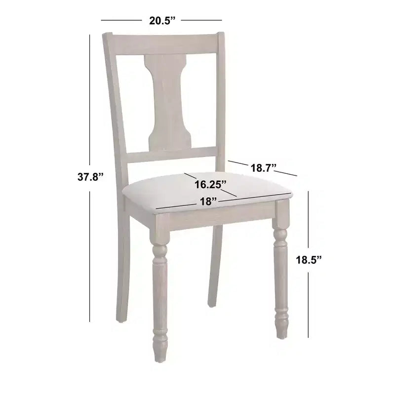 Buylateral Set of 2 Burntwood Dining Chairs with Padded Chair Seats