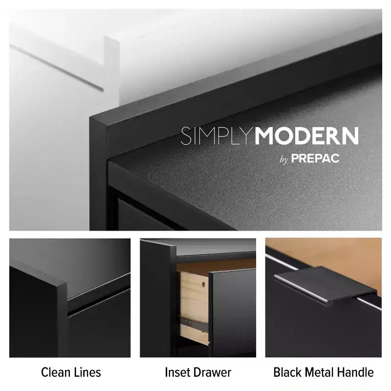 Table de chevet Prepac Simply Modern 2 tiroirs de 23,75 po de largeur
