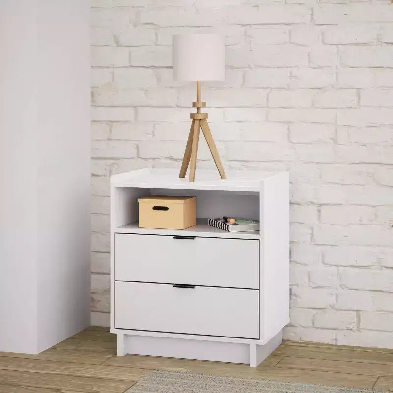 Table de chevet Prepac Simply Modern 2 tiroirs de 23,75 po de largeur