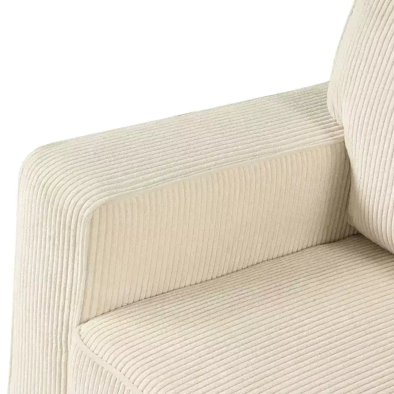 HOMES: Inside + Out Paeke Sleeper Sectional Sofa Corduroy with Storage Chaise and Reversible