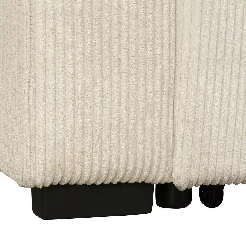 HOMES: Inside + Out Paeke Sleeper Sectional Sofa Corduroy with Storage Chaise and Reversible