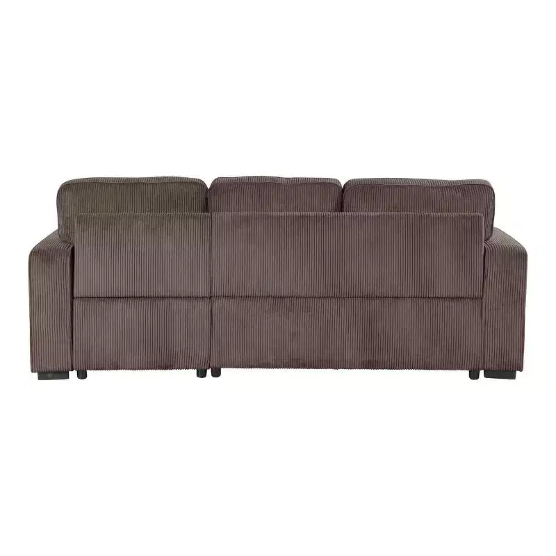 HOMES: Inside + Out Paeke Sleeper Sectional Sofa Corduroy with Storage Chaise and Reversible