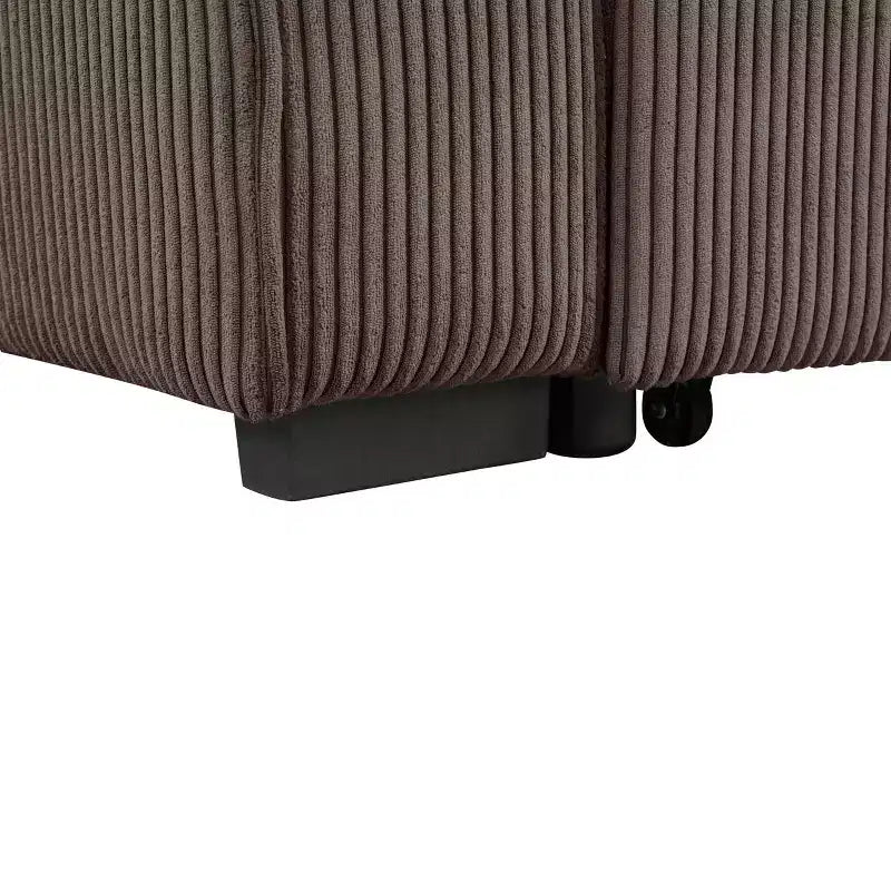 HOMES: Inside + Out Paeke Sleeper Sectional Sofa Corduroy with Storage Chaise and Reversible
